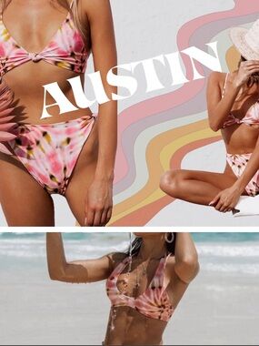 Skatie Pink Tie-Dye Bikini Set
